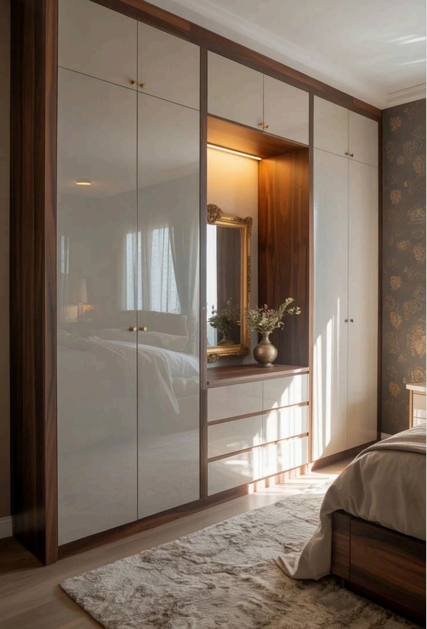 Straight — full shutters wardrobe design — ModuCrafts